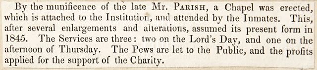 A chapel was erected and attached to the Bath Penitentiary for inmate use 1845