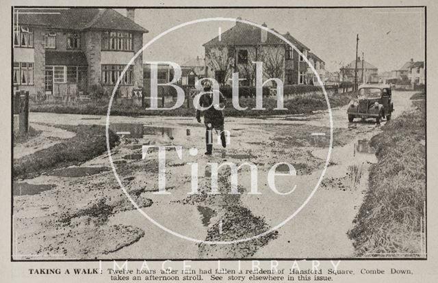 Taking a Walk, Hansford Square, Combe Down, Bath 1946