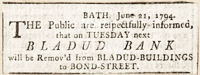 The removal of Bladud Bank from Bladud Buildings, Bath 1794