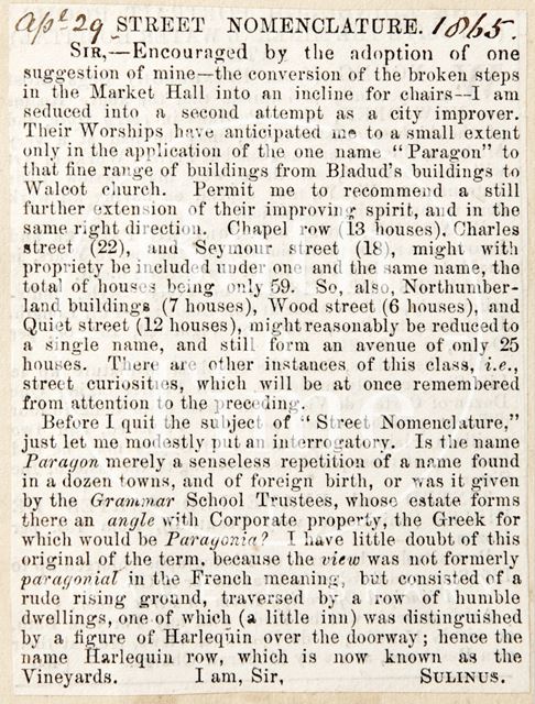 Proposed improvements to the city, Bath 1865