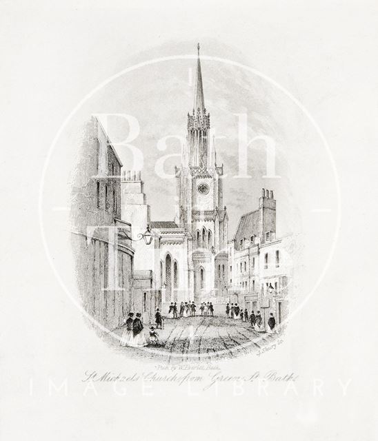 St. Michael's Church from Green Street, Bath c.1850