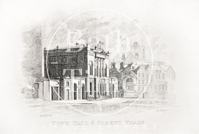 Town Hall & Market Place, Bath 1821