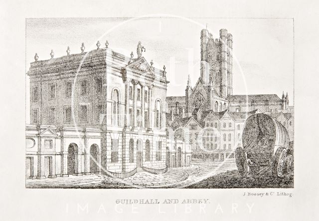 Guildhall and Abbey, Bath 1823