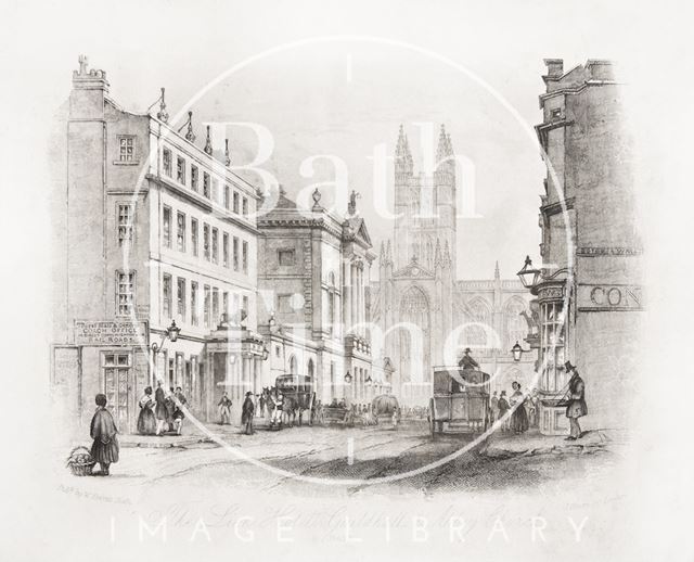 The White Lion Hotel, Guildhall and Abbey Church, High Street, Bath 1844