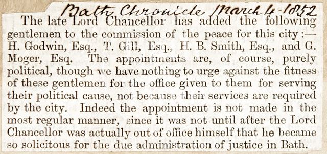 Gentlemen added to the commission by the late Lord Chancellor 1852