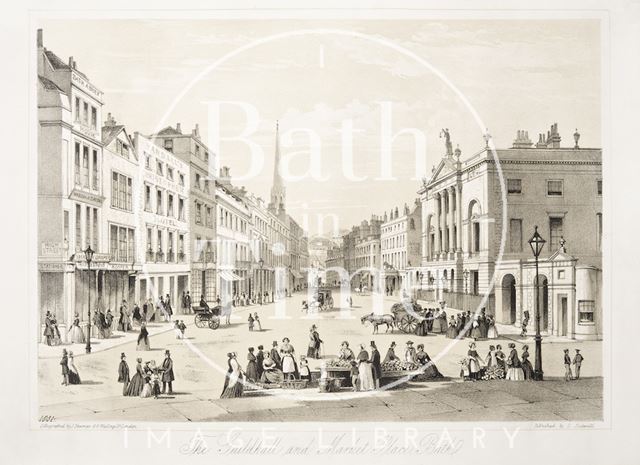 The Guildhall and Market Place, Bath c.1850