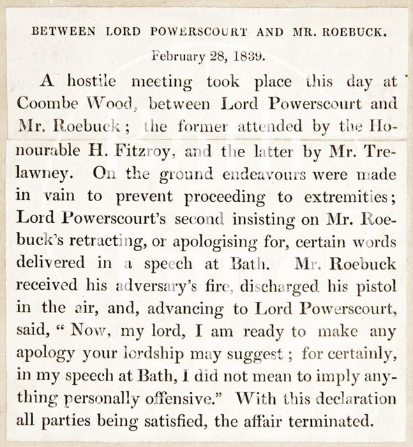 The meeting between Mr. Roebuck and Lord Power's Court