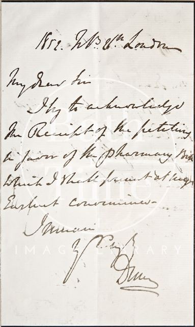 Handwritten note to W. Lawson from Lord Duncan 