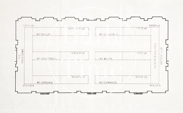 A seating plan for the Citizen's Banquet to the Mayor, Bath