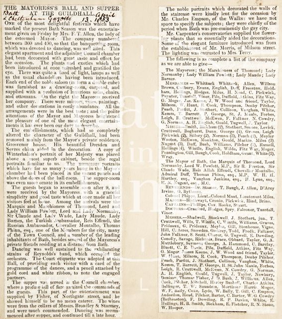 The Mayoress's Ball at the Guildhall, Bath 1853