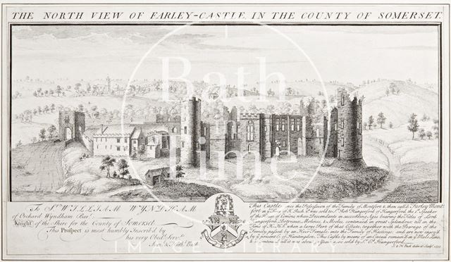 The northern view of Farleigh Hungerford Castle in the county of Somerset 1733