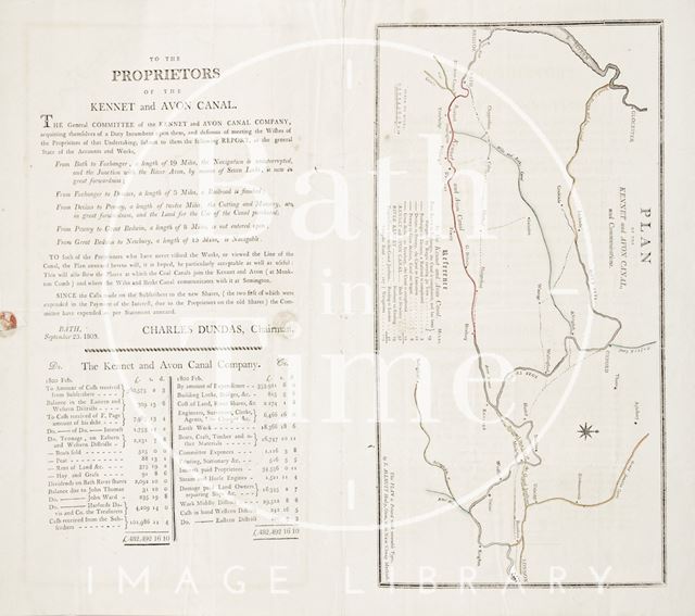 Proposed deviation of the Kennet and Avon Canal 1803