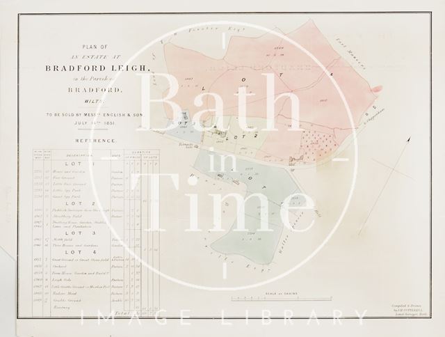 Plan of the estate at Bradford Leigh in the Parish of Bradford-on-Avon, Wiltshire 1851