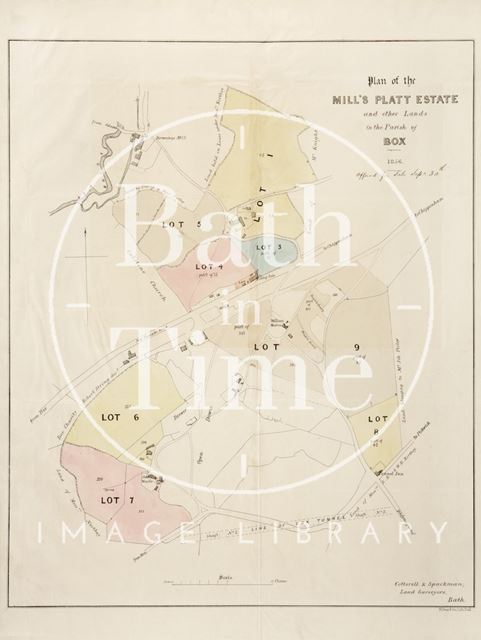 Plan of the Mill's Platt Estate in the Parish of Box, Wiltshire 1856