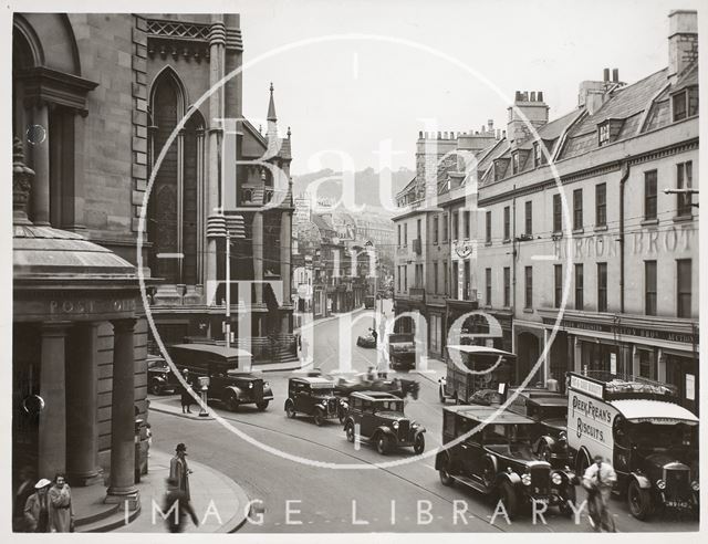 Post Office, St. Michael's Church, Northgate Street and Walcot Street, Bath c.1935