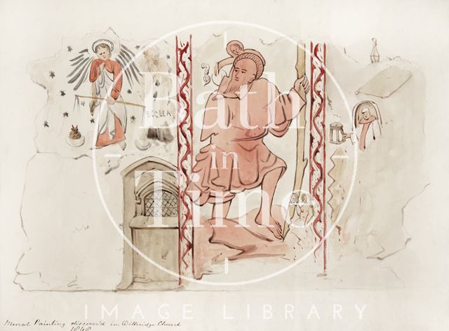 Mural wall paintings discovered in Ditteridge Church, Wiltshire 1848