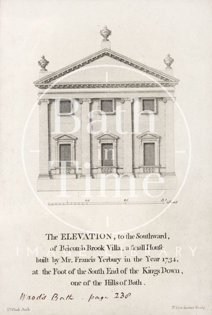 The south elevation of Belcombe Brooke Villa, Kingsdown, Wiltshire