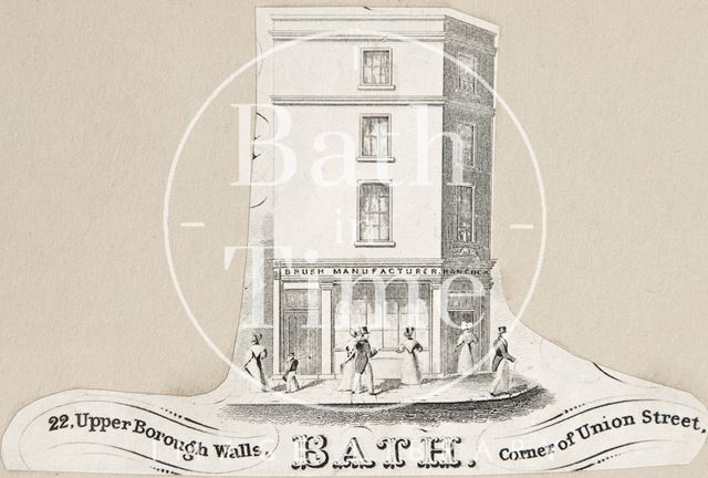 22, Upper Borough Walls. Bath Corner of Union Street, Bath 1860?