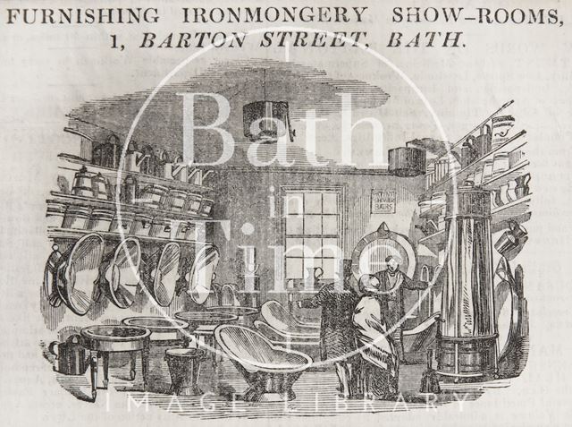 Furnishing Ironmongery Show Rooms 1, Barton Street, Bath 1835