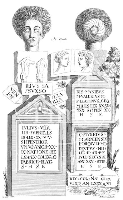 Roman antiquities, found at Bath 1723