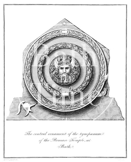 The central ornament of the tympanum of the Roman Temple at Bath