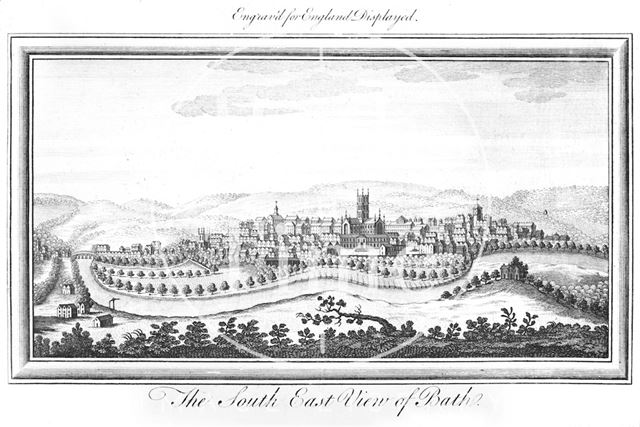 The South East View of Bath. Above: Engraved for England Displayed 1764