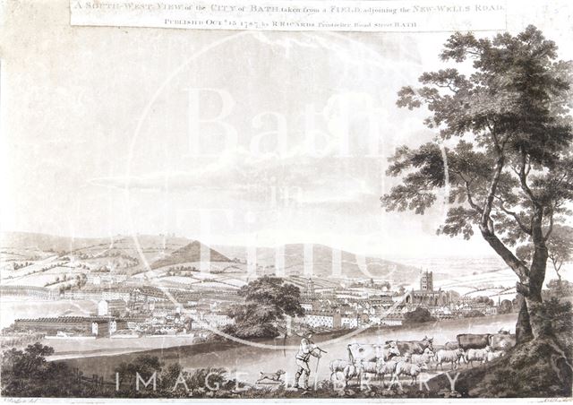 A Southwest View of the City of Bath taken from a Field adjoining the New Wells Road, Bath 1787