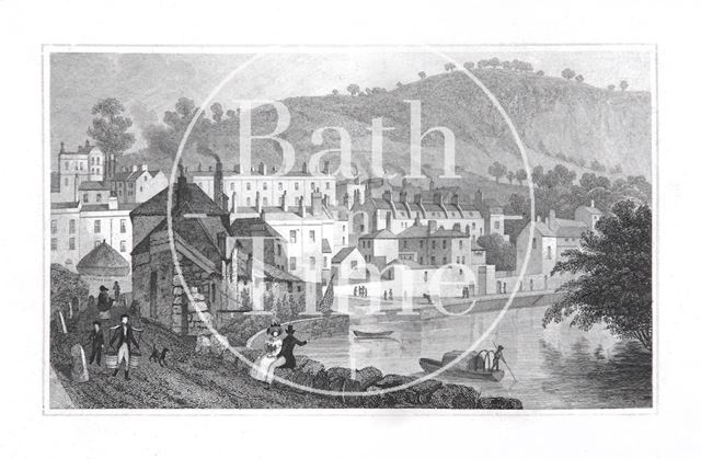 Beachen Cliff (Beechen Cliff), from the Banks of the Avon, Bath 1829