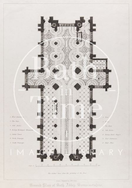 Ground Plan of Bath Abbey 1819