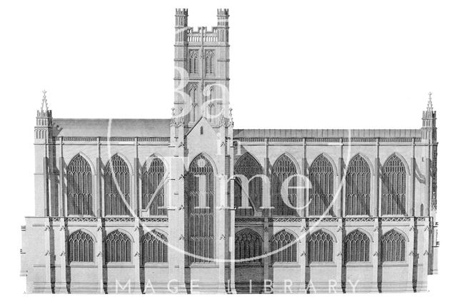 Elevation of the North Front of Bath Abbey 1798