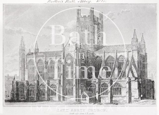 Bath Abbey Church South Side from S.E. Angle 1825