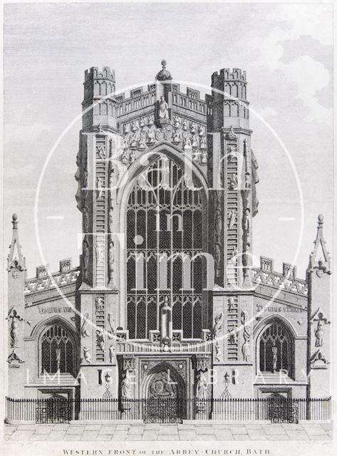 Western Front of the Abbey Church, Bath 1801