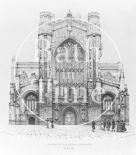 Front of the Abbey Church, Bath c.1825