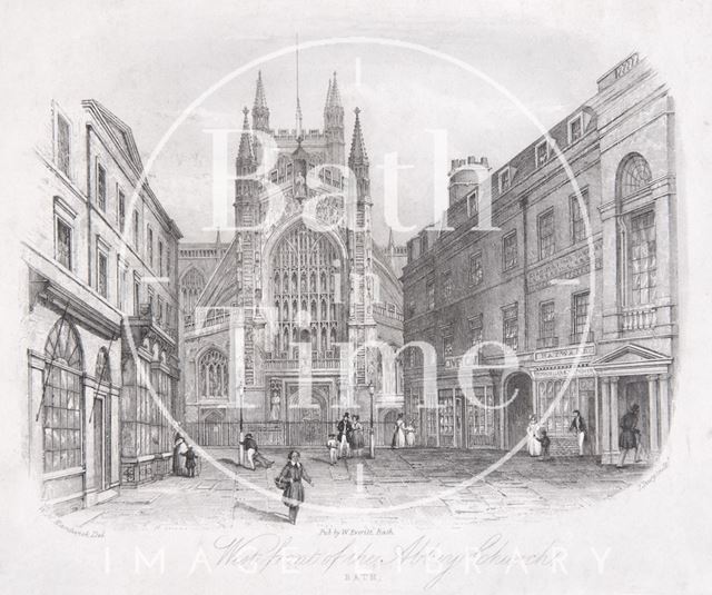 West front of the Abbey Church, Bath 1844