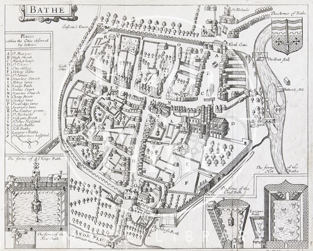 Map of Bathe, Bath 1610