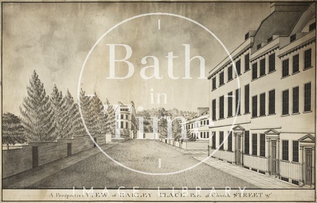 A Perspective View of Harley Place, Part of Church Street, Bath 1785