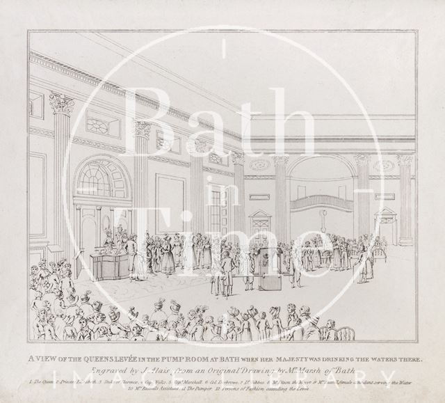 A View of the Queen's Levee in the Pump Room at Bath when Her Majesty was Drinking the waters there 1817