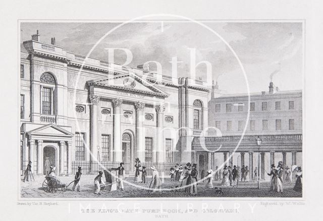 The King's Bath, Pump Room and Colonnade, Bath 1829