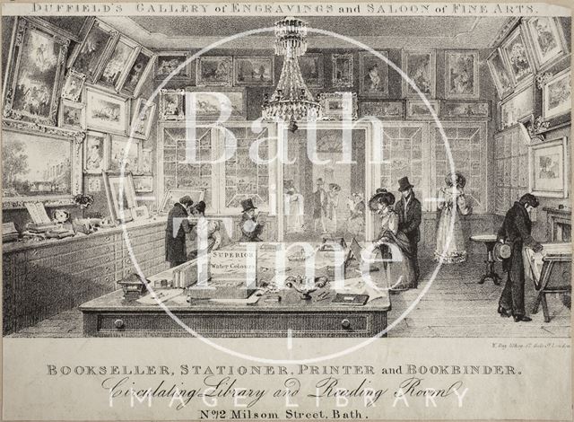 Duffield's Gallery of Engravings and Saloon of Fine Arts, 12, Milsom Street, Bath c.1829