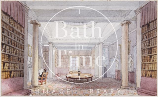 The Original Drawing of the Library of the Bath literary and Scientific Institution from which the plate was Engraved c.1847