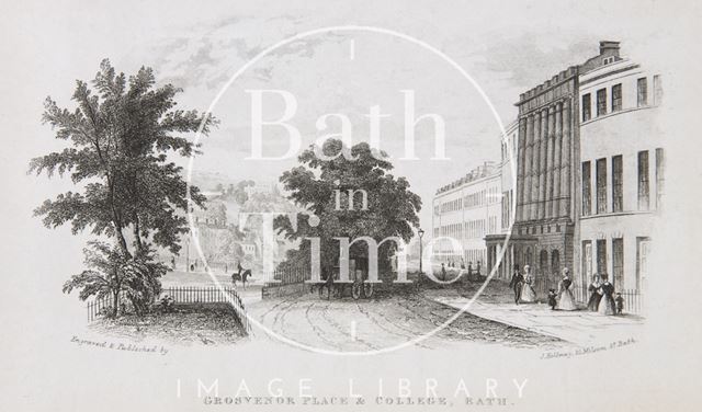 Grosvenor Place & College, Bath c.1845