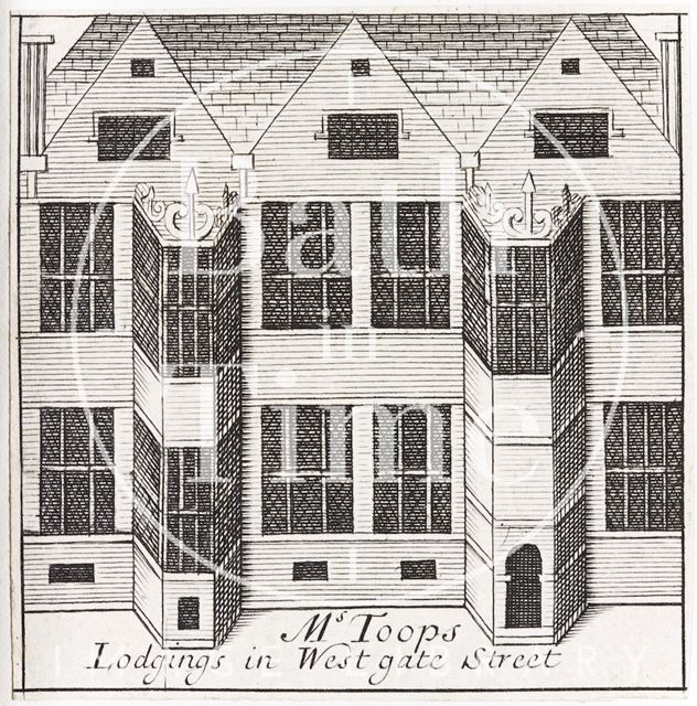 Ms. Toop's Lodgings in Westgate Street, Bath. Gilmore 1694 - detail