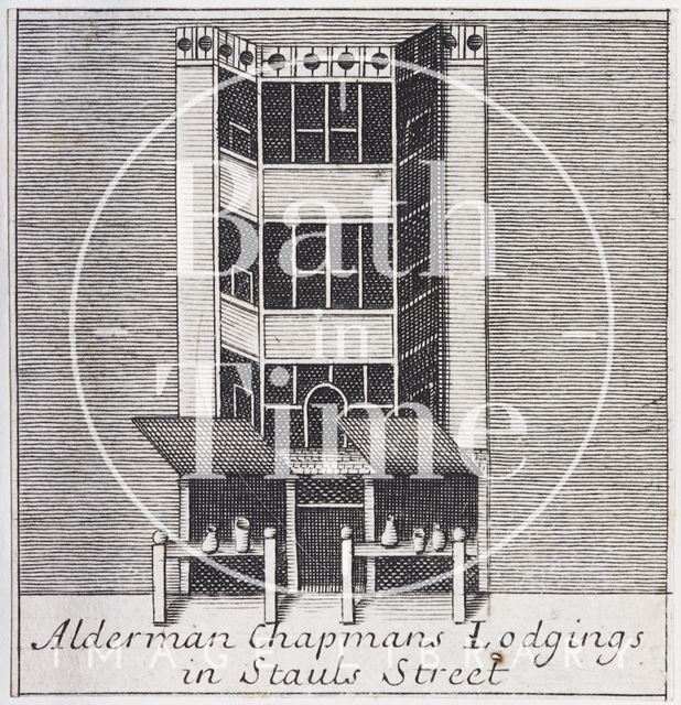 Alderman Chapman's Lodgings in Stall Street, Bath. Gilmore 1694 - detail