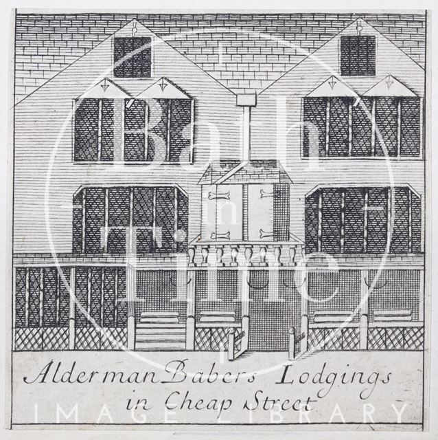 Alderman Baber's Lodgings in Cheap Street, Bath. Gilmore 1694 - detail