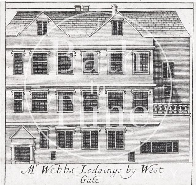 Mr. Webb's Lodgings by West Gate, Bath. Gilmore 1694 - detail