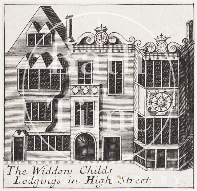 The Widdon Child's Lodgings in High Street, Bath. Gilmore 1694 - detail