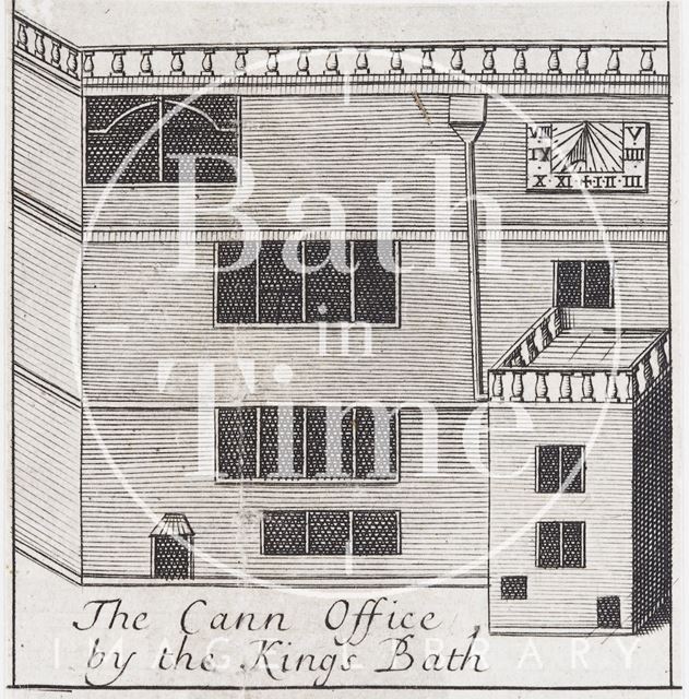 The Cann Office by the King's Bath, Bath. Gilmore 1694 - detail