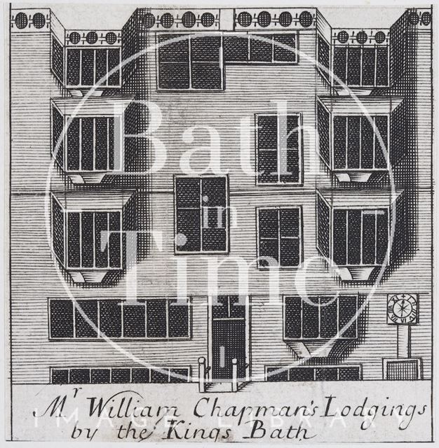 Mr. William Chapman's Lodgings by the King's Bath, Bath. Gilmore 1694 - detail