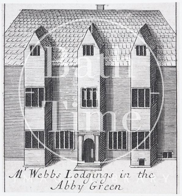 Mr. Webb's Lodgings in the Abbey Green, Bath. Gilmore 1694 - detail