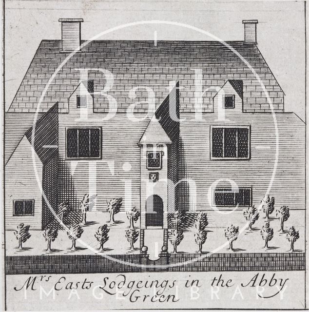 Mrs. East's Lodgings in the Abbey Green, Bath. Gilmore 1694 - detail